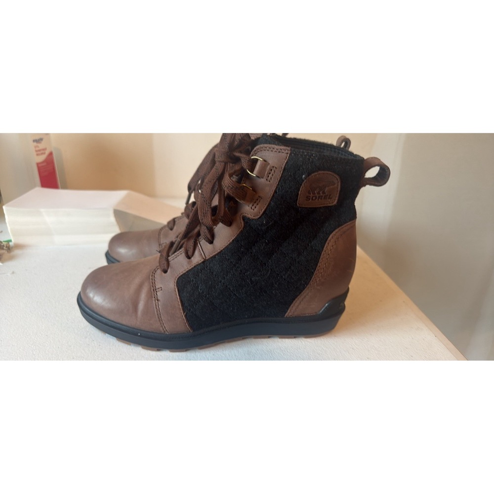 SOREL® Women's 8.5EVIE™ II NW LACE PLUS Waterproof Boots in Tobacco/Black - $159